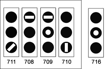 איור לשאלה: איזה תמרור יופיע אחרי תמרור 716?