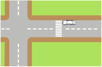 איור לשאלה: באיזה תחום ממעבר חצייה להולכי רגל אסור להעמיד רכב?