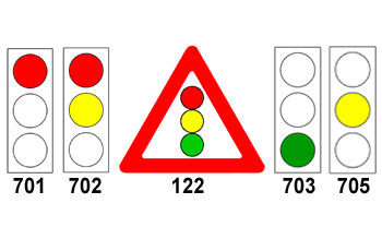 איור לשאלה: איזה תמרור יופיע אחרי תמרור 705?